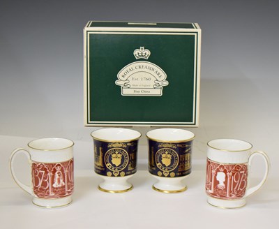 Lot 484 - Two Coalport limited edition porcelain mugs, etc