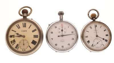 Lot 130 - Railway Interest - GWR silver plated open faced pocket watch