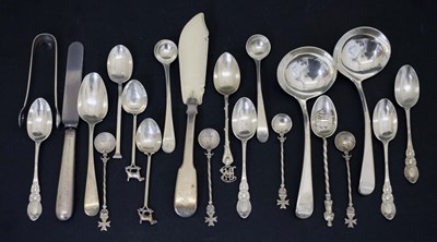 Lot 175 - Pair of George III silver ladles, etc