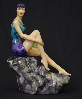 Lot 487 - Peggy Davies Ceramics- 'The Bather' - Original colouring, 1/1, designed by Margaret Jackson