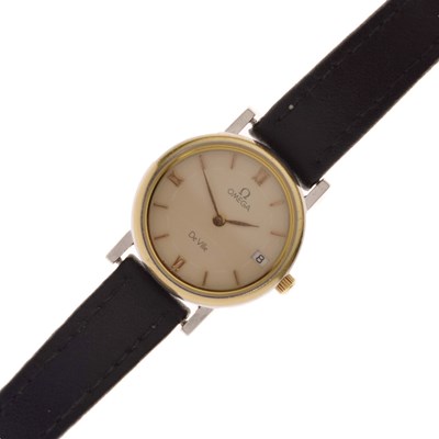 Lot 112 - Omega - Lady's De Ville stainless steel cased wristwatch