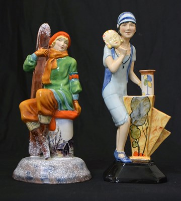 Lot 489 - Peggy Davies Ceramics / Kevin Francis, two limited Art Deco style figurines
