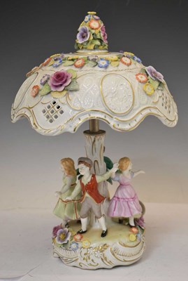 Lot 543 - German porcelain figural table lamp