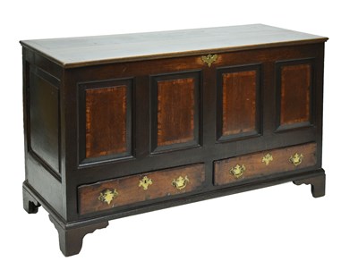 Lot 778 - George III oak 'Lancashire' mule chest circa 1780-1800