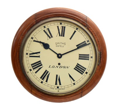 Lot 718 - Walnut cased Smith’s Enfield wall clock