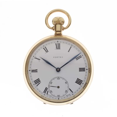 Lot 122 - Fortex - Elizabeth II 9ct gold open face pocket watch