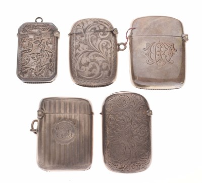 Lot 154 - Five silver vesta cases