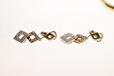 Lot 69 - Diamond 18ct yellow and white gold suite comprising necklace, bracelet, and earrings