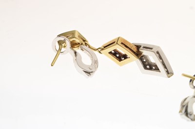 Lot 69 - Diamond 18ct yellow and white gold suite comprising necklace, bracelet, and earrings