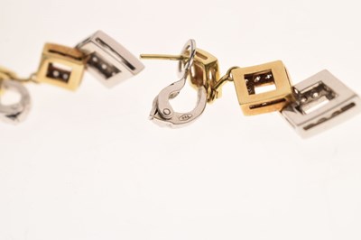 Lot 69 - Diamond 18ct yellow and white gold suite comprising necklace, bracelet, and earrings