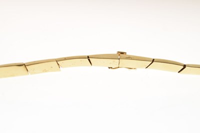 Lot 69 - Diamond 18ct yellow and white gold suite comprising necklace, bracelet, and earrings