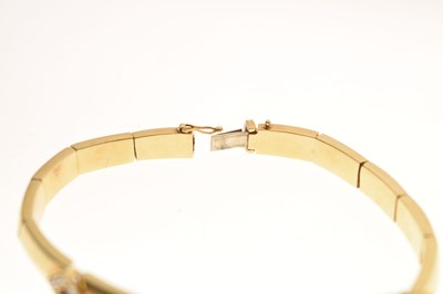 Lot 69 - Diamond 18ct yellow and white gold suite comprising necklace, bracelet, and earrings