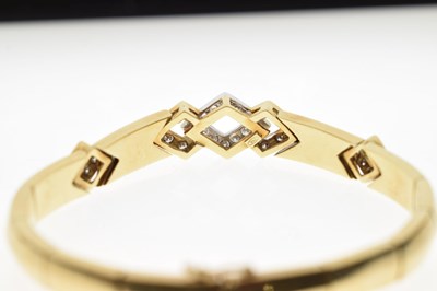 Lot 69 - Diamond 18ct yellow and white gold suite comprising necklace, bracelet, and earrings