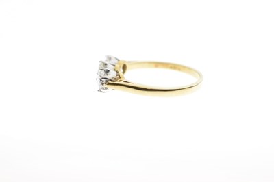 Lot 1 - Three stone diamond 18ct gold ring