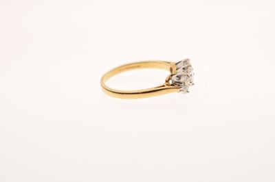 Lot 1 - Three stone diamond 18ct gold ring