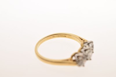 Lot 1 - Three stone diamond 18ct gold ring
