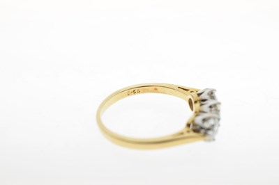 Lot 1 - Three stone diamond 18ct gold ring