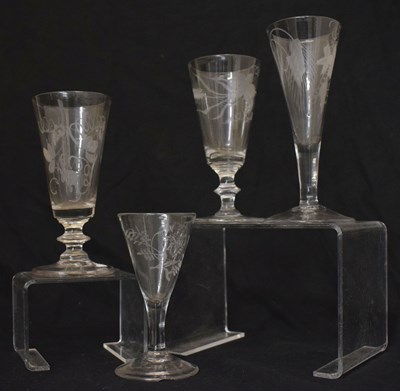 Lot 442 - Late 18th century ale glass, etc