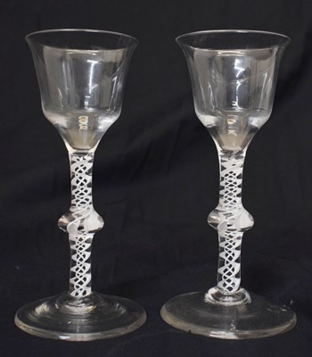 Lot 465 - Two similar wine or cordial glasses