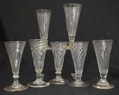 Lot 438 - Wrythen moulded ale glass, etc