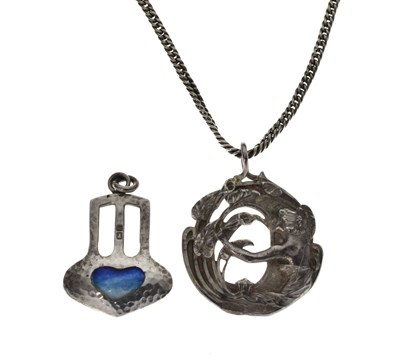 Lot 53 - Two Art Nouveau / Arts & Crafts silver pendants