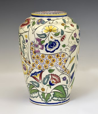 Lot 459 - Poole Pottery Persian Deer vase designed by Truda Adams