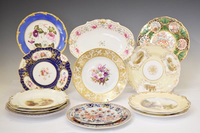 Lot 546 - Collection of 19th century porcelain plates, etc