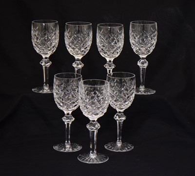 Lot 465 - Waterford - Seven Powerscourt wine glasses