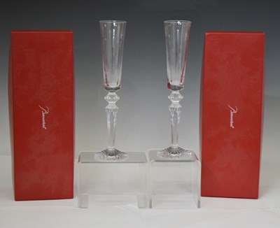 Lot 466 - Bacarrat - Pair of 'Mille Nuits Flutissimo' clear glass