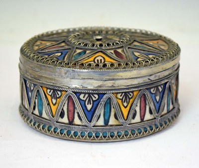 Lot 528 - Mid 20th century Moroccan lidded ceramic trinket or jewellery box