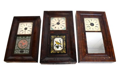 Lot 474 - Three late 19th Century American wall clocks