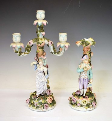 Lot 532 - Pair of Sitzendorf candelabra