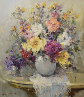 Lot 685 - Ingfried Paul Henze-Morro (German, 1925-1972) - Oil on canvas - Summer Bouquet