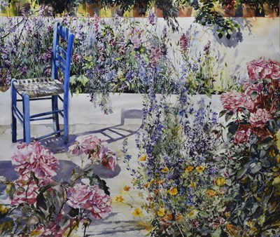 Lot 628 - Annette Kane (b.1955) - Watercolour - 'Greek Garden, 1996'