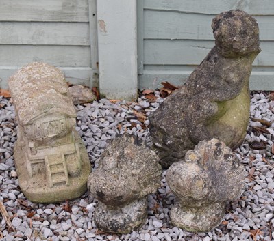 Lot 639 - Group of composition stone ornaments