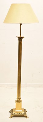 Lot 770 - Brass Corinthian column standard lamp