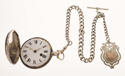 Lot 126 - Late George III silver full hunter pocket watch, Edward Coombs, London