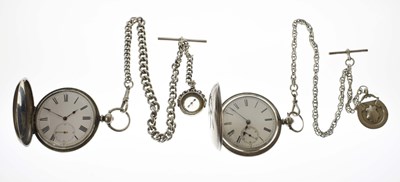 Lot 129 - Late Victorian silver half hunter pocket watch