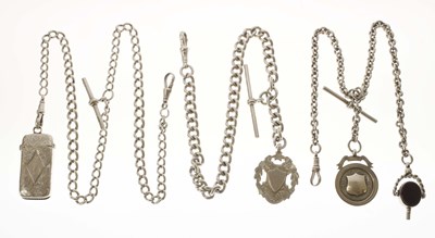 Lot 163 - Three silver watch Albert chains