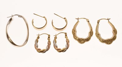 Lot 77 - Collection of hoop earrings