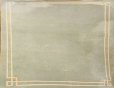 Lot 716 - Large machine made eau de nil ground carpet with parallel line decoration