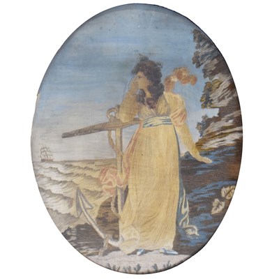 Lot 384 - Early 19th century silkwork picture