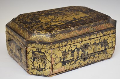 Lot 503 - 19th century Chinese gilt lacquer work box