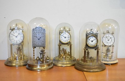Lot 428 - Five assorted torsion or anniversary clocks