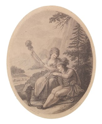 Lot 535 - After Richard Cosway (1742-1821) - Engraving - 'Donald and Jesse'