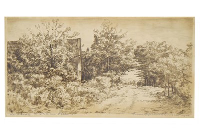 Lot 513 - 20th century etching - Devon rural landscape with cottage