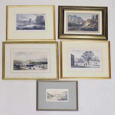 Lot 533 - Louis Haghe (1806-1885) - Colour lithograph - View of Hotwells and Clifton (Bristol), and others