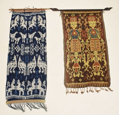 Lot 501 - Indonesian woven cloth 'hinggi kombu' with ikat, plus another similar