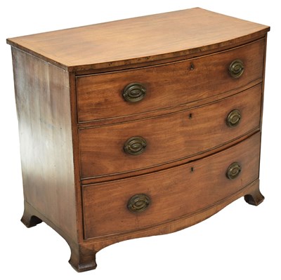 Lot 624 - Early 19th century mahogany bow fronted chest