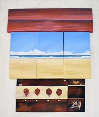 Lot 699 - Nikki Ivan (20th century) - Oil on canvas - 'Evening Glow', etc